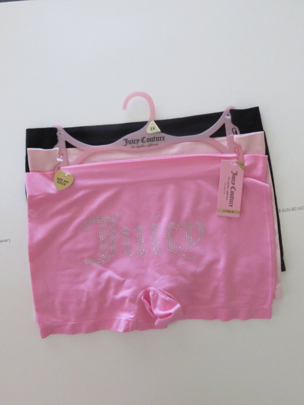 (#140)  Juicy Couture Intimates 3 Pack Logo Boyshort Panties